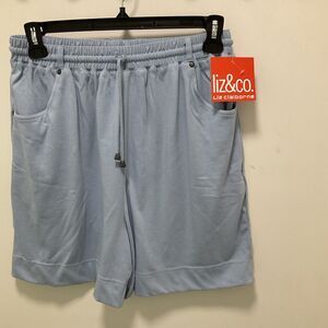 Liz Claiborne Pull On Shorts Size L Light Blue Grandma Core Vnt
